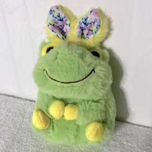 5/$35 Soft Green Frog with Floral Ears Stuffed Animal Plush Toy